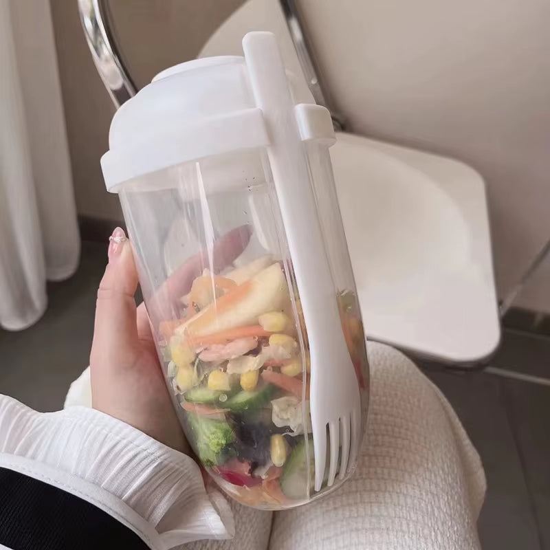On-The-Go Salad Container with Fork – Portable Meal Cup for Work & School