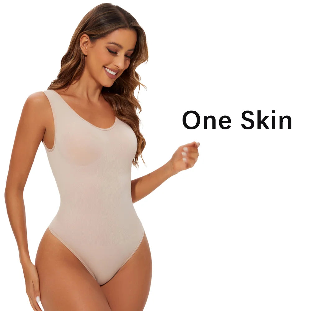 Seamless Body Control Shapewear Bodysuit – Thong Body Shaper for Women