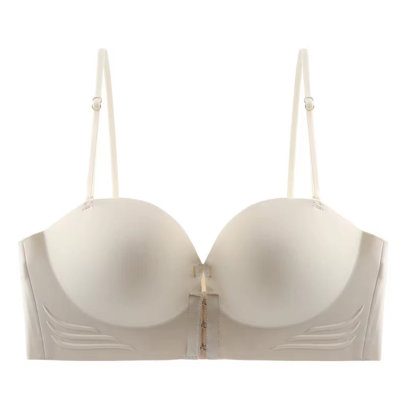 Front Closure Sexy Push-Up Bra for Women – Invisible Strapless Seamless Bralette Lingerie