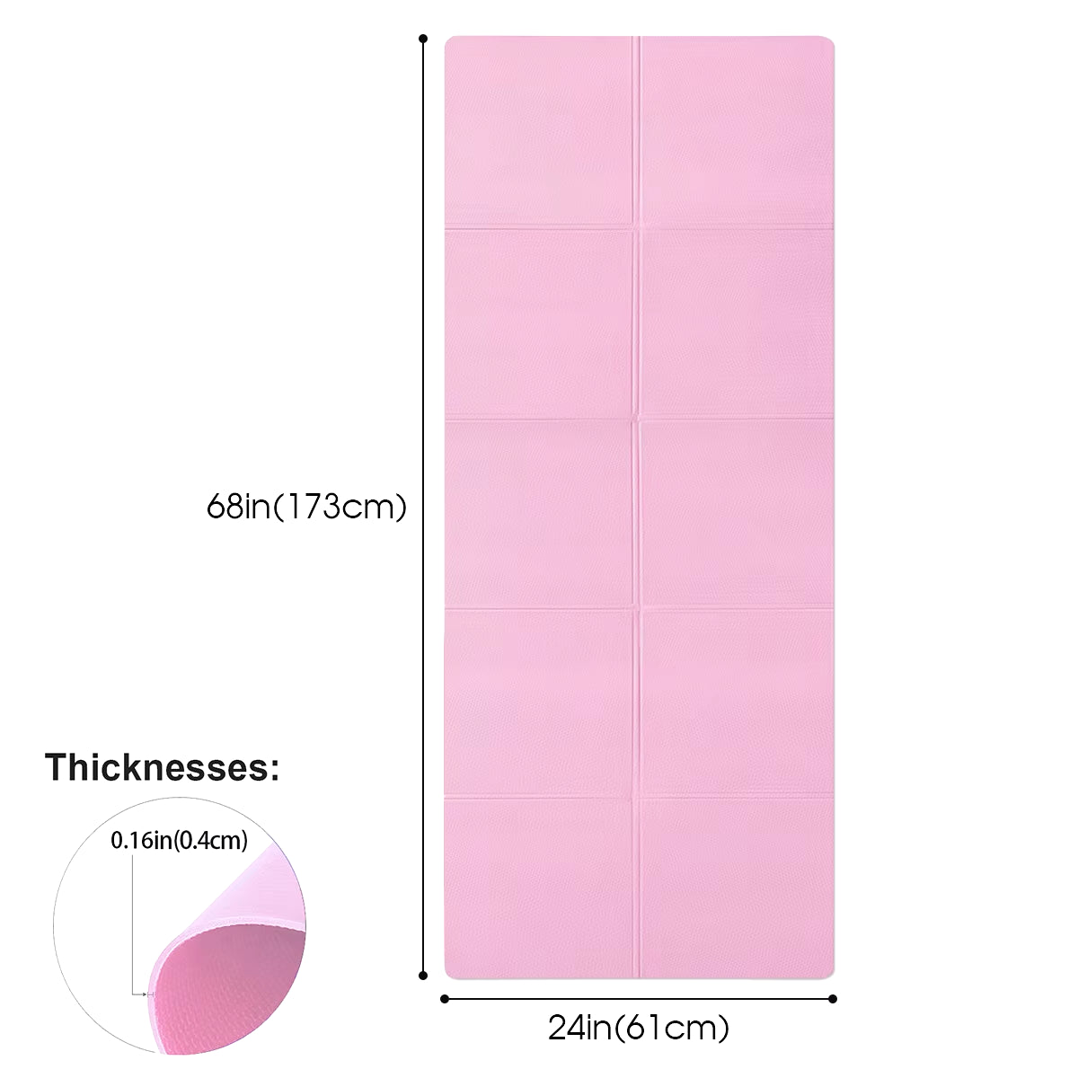 4mm Thick EVA Anti-Slip Yoga Mat – Fitness Exercise Mat for Yoga, Pilates, Stretching & Gym Workouts