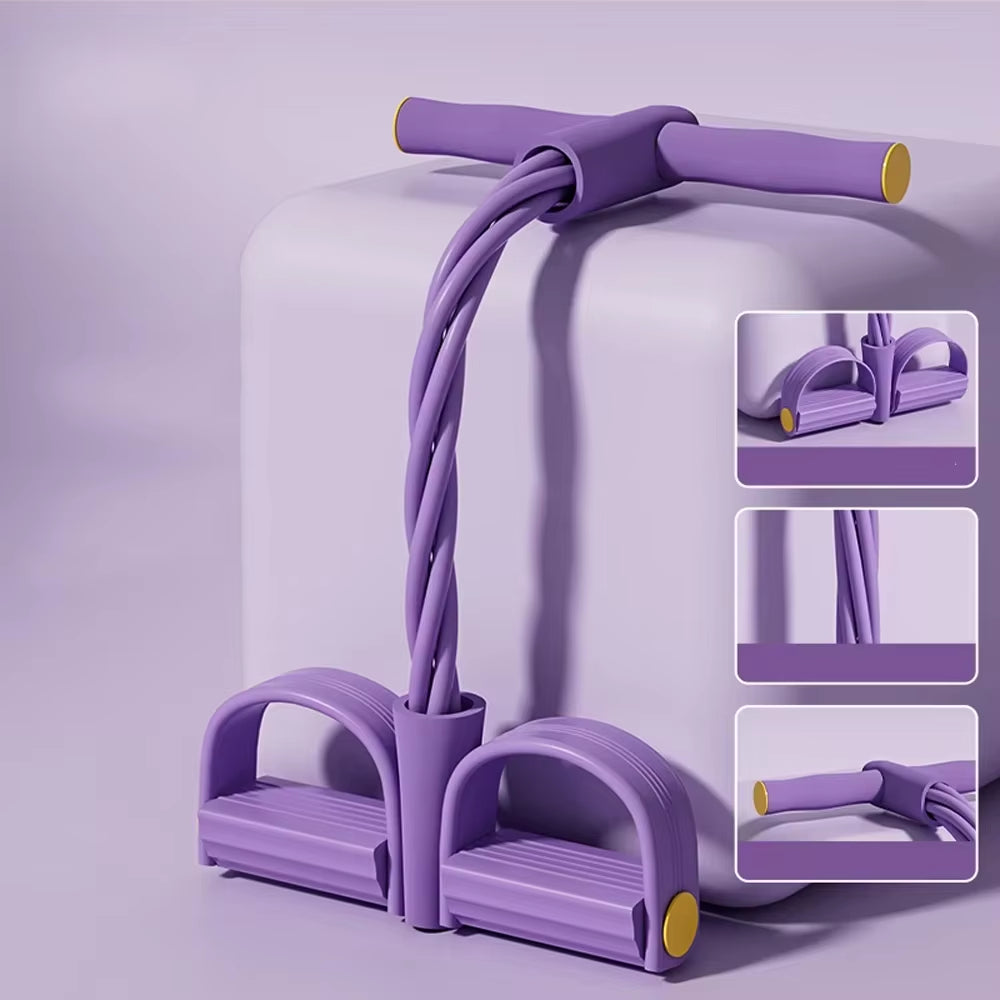 Multifunction Tension Rope Resistance Band with Pedal – Elastic Puller for Leg Stretching, Slimming & Full-Body Training