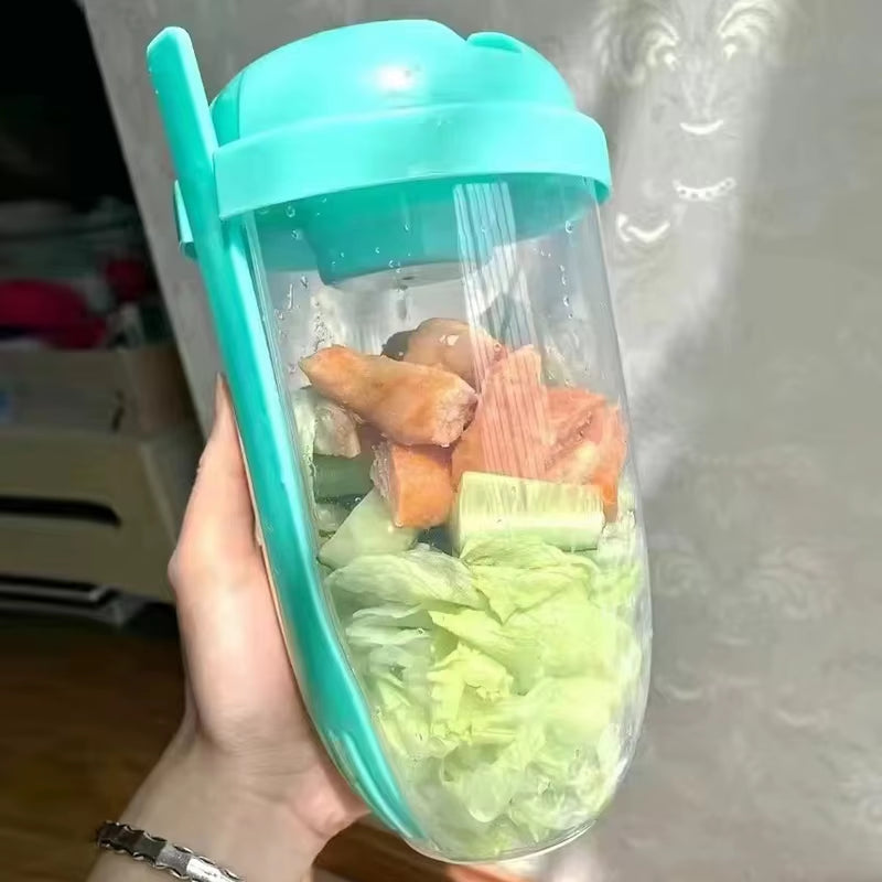 On-The-Go Salad Container with Fork – Portable Meal Cup for Work & School