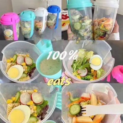 On-The-Go Salad Container with Fork – Portable Meal Cup for Work & School