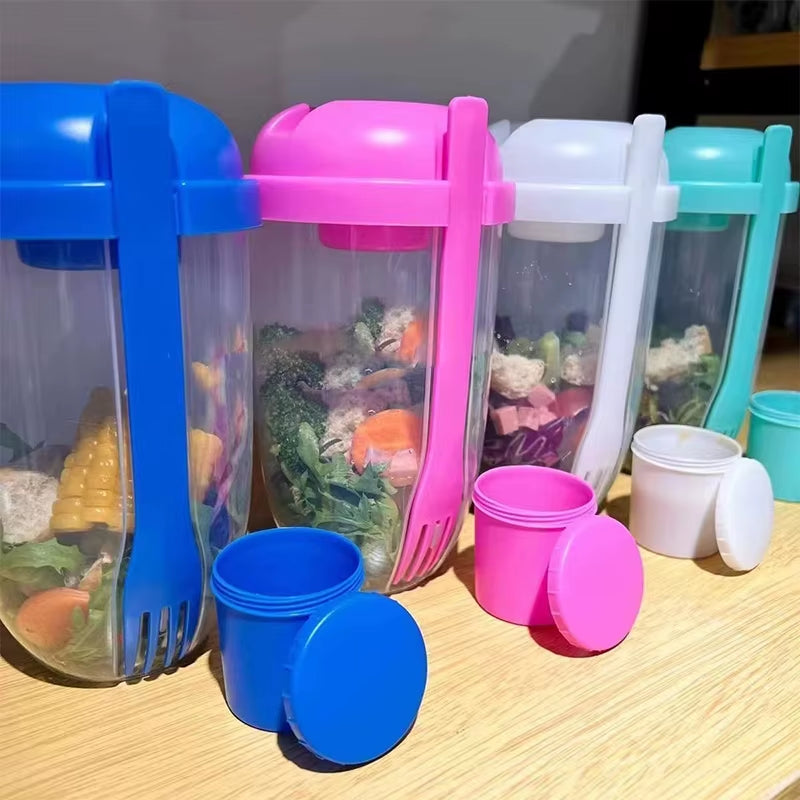 On-The-Go Salad Container with Fork – Portable Meal Cup for Work & School