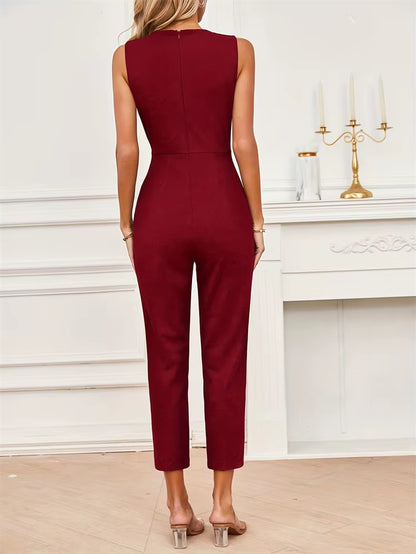 V-Neck Sleeveless High-Waisted Women’s Jumpsuit