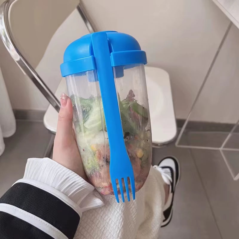 On-The-Go Salad Container with Fork – Portable Meal Cup for Work & School