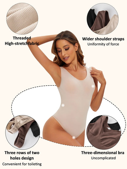 Seamless Body Control Shapewear Bodysuit – Thong Body Shaper for Women