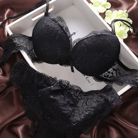 European Style Sexy Bra & Panty Lingerie Set – Push-Up, Lace, and Ultimate Comfort