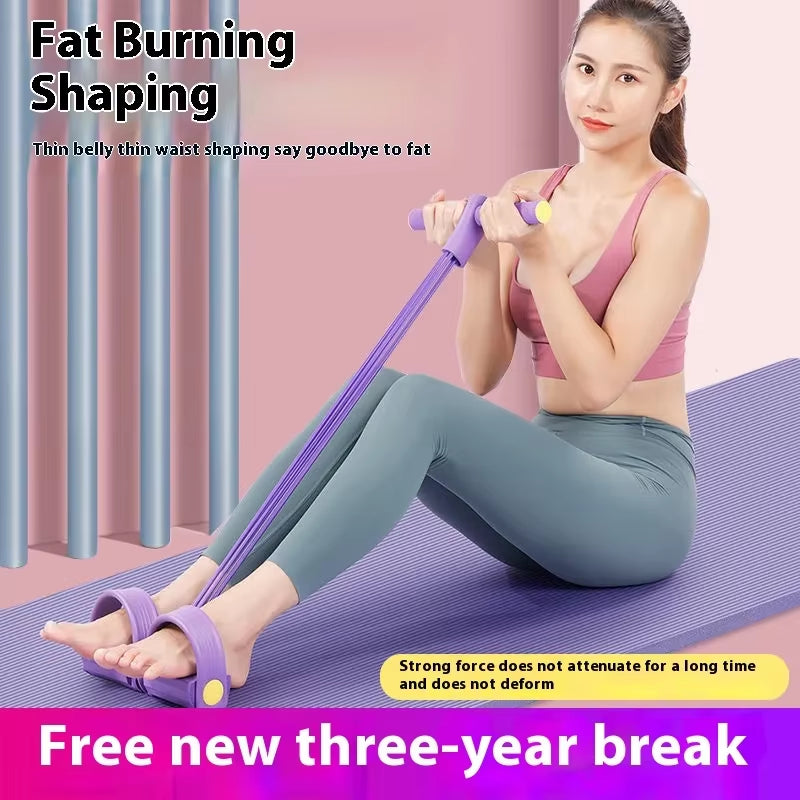 Multifunction Tension Rope Resistance Band with Pedal – Elastic Puller for Leg Stretching, Slimming & Full-Body Training