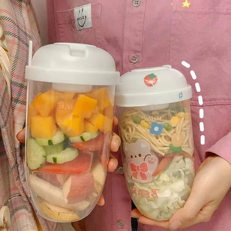 On-The-Go Salad Container with Fork – Portable Meal Cup for Work & School
