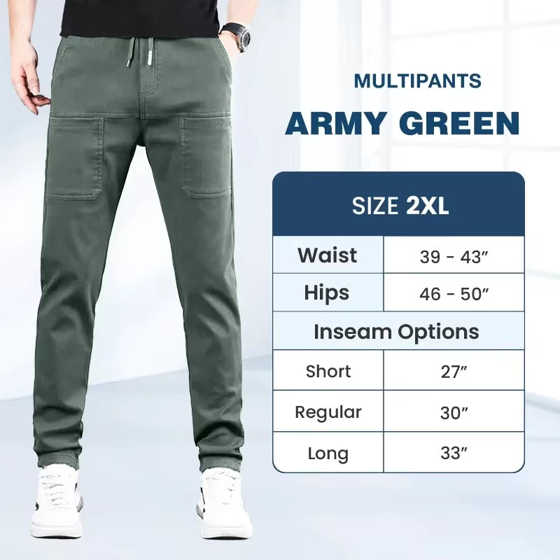 Multi-Pocket Durable Cargo Pants  Waterproof High Elastic