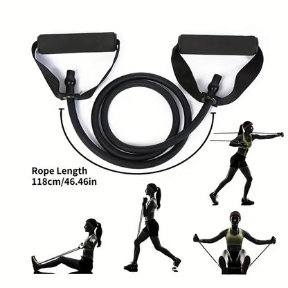 1Pc 4-Level Resistance Bands with Handles for Home Workouts & Strength Training – Perfect for Yoga, Pilates, and Full-Body Fitness